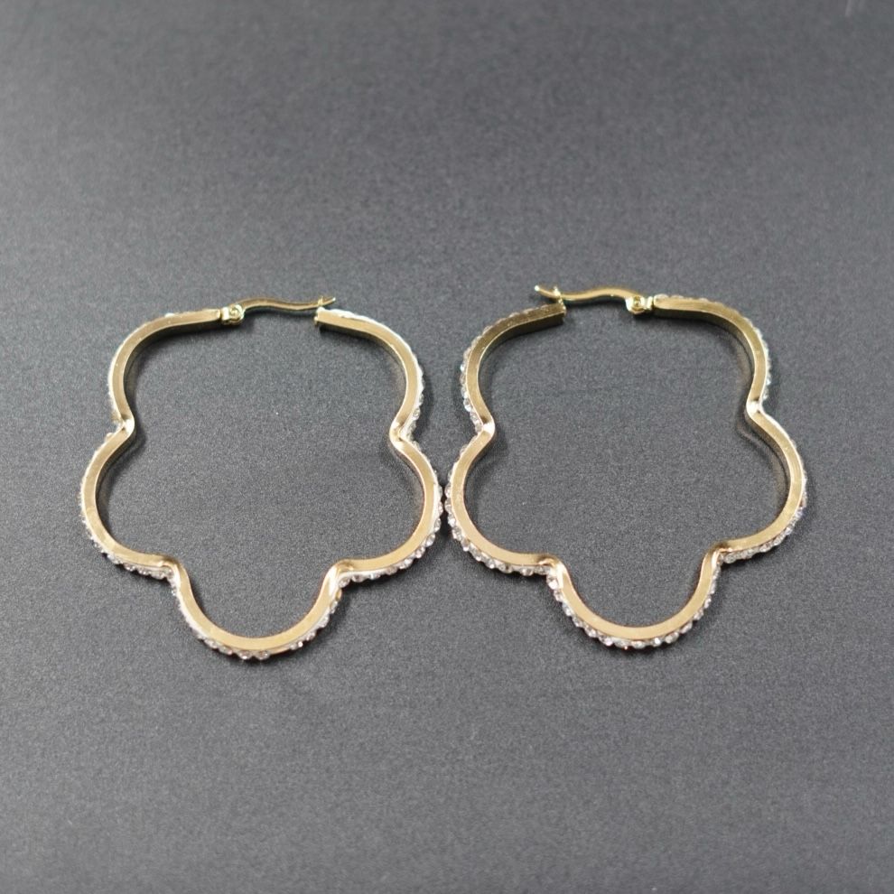 CANDONGA TREBOL PIEDRA BLANCA-DORADA